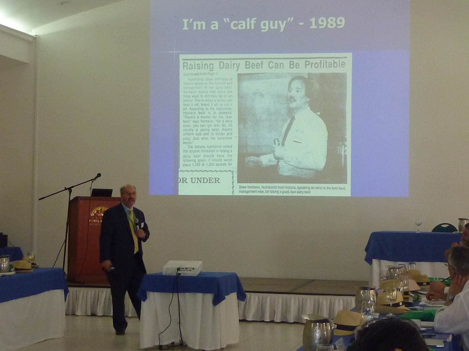 Dr. Drew speaking at an industry conference